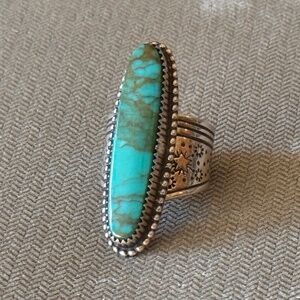 Garrison Boyd Navajo Sterling Silver 39mm Turquoise Ring